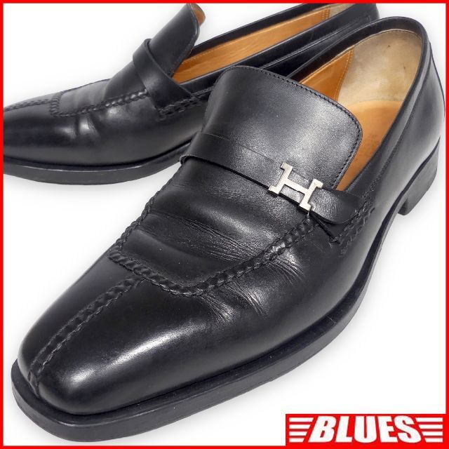 Hermes - イタリア製 ローファー 27 本革 HERMES エルメス 黒 SJ1548の