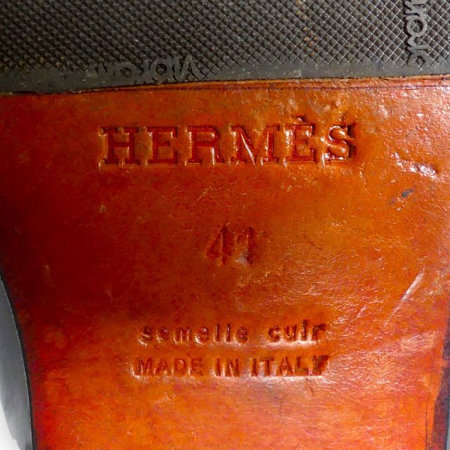 Hermes - イタリア製 ローファー 27 本革 HERMES エルメス 黒 SJ1548の