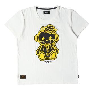 グラム(glamb)のglamb グラム Tシャツ 15周年記念 ちぃたん☆ キャラクター グラフィック クルーネックTシャツ Grunge chiitan T 18AW ホワイト 白 2 トップス カットソー 半袖【メンズ】(Tシャツ/カットソー(半袖/袖なし))