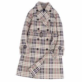 バーバリー(BURBERRY)の美品 バーバリー ロンドン BURBERRY LONDON コート トレンチコート チェック柄 ベルト付き アウター レディース 9(M相当) グレー(トレンチコート)