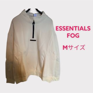 フィアオブゴッド(FEAR OF GOD)のESSENTIALS FOG ハーフジップアップスウェット クリーム色 Mサイズ(スウェット)