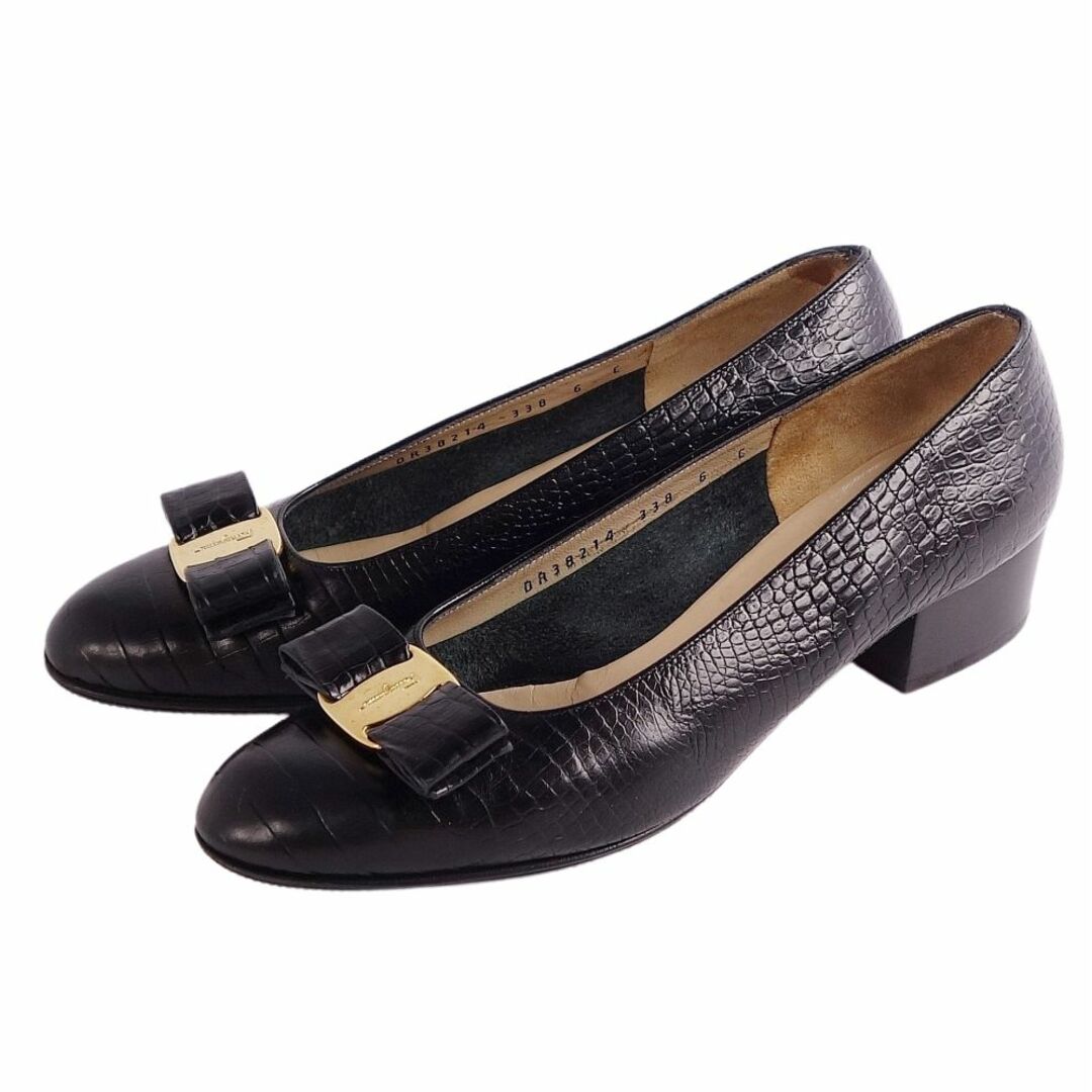 新品Salvatore Ferragamo VARA CROCODILE LEATHER EMBOSSED PUMPS 新品Salvatore Ferragamo VARA CROCODILE LEATHER EMBOSSED PUMPS