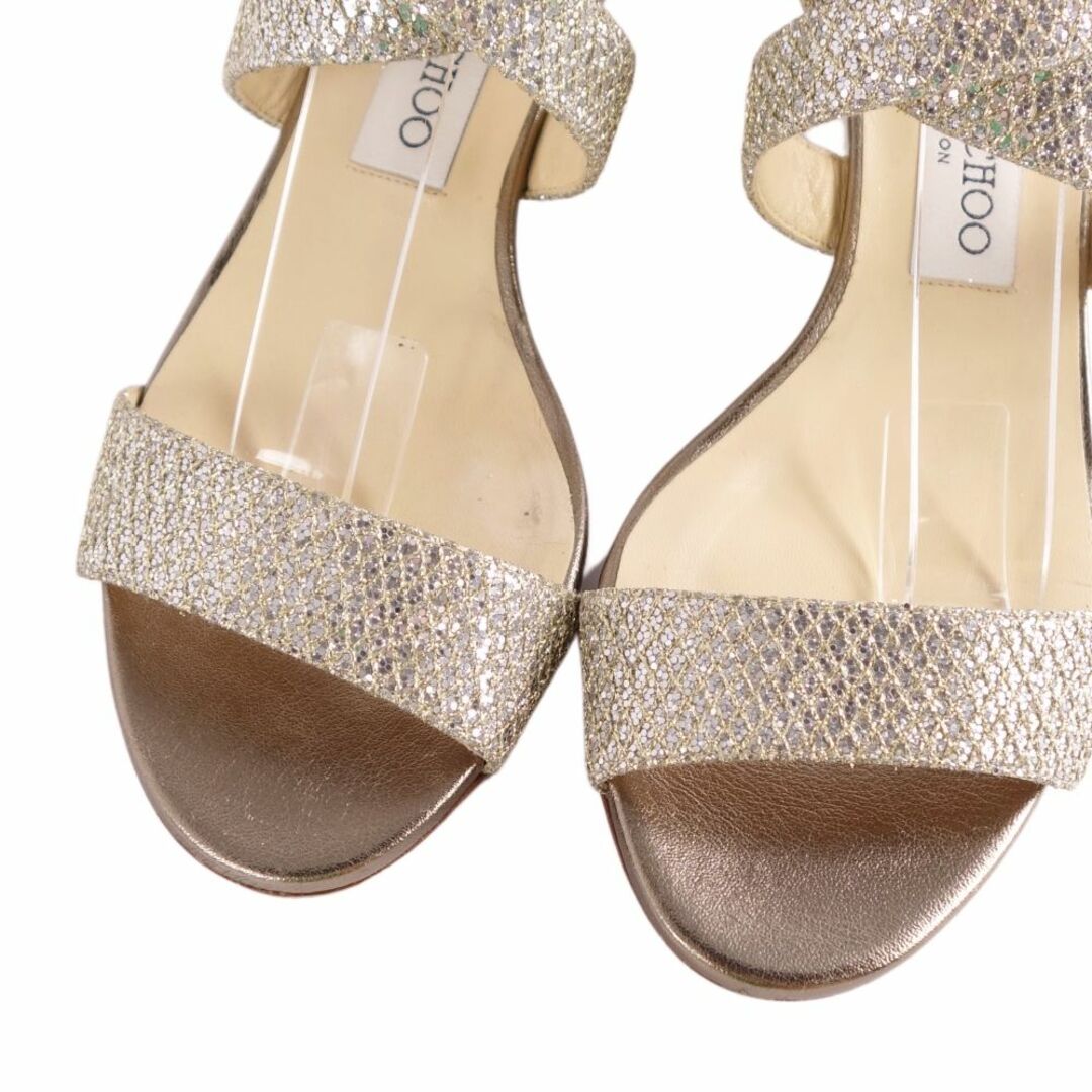 JIMMY CHOO(ジミーチュウ)の美品 ジミーチュウ JIMMY CHOO サンダル ウェッジソール グリッター シューズ 靴 レディース イタリア製 23cm相当 シルバー レディースの靴/シューズ(サンダル)の商品写真