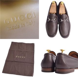 未使用 グッチ GUCCI ローファー ホースビット カーフレザー 革靴 メンズ イタリア製 9 1/2(28.5cm相当) ブラウン