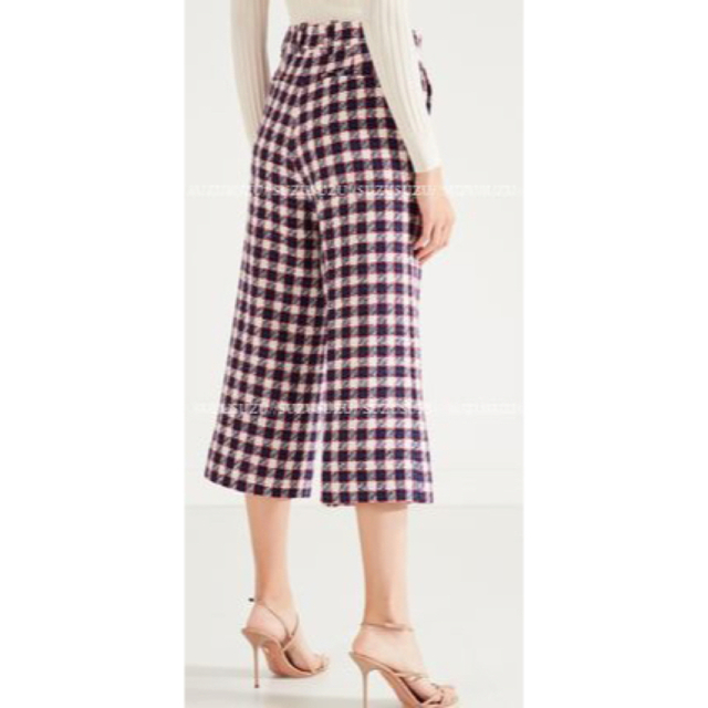 Gucci - 本物 グッチ チェック柄 ガウチョ パンツ 36 ネイビー