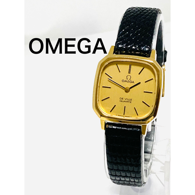 美品！ OMEGA オメガ デビル ゴールド 電池新品 純正ベルト-