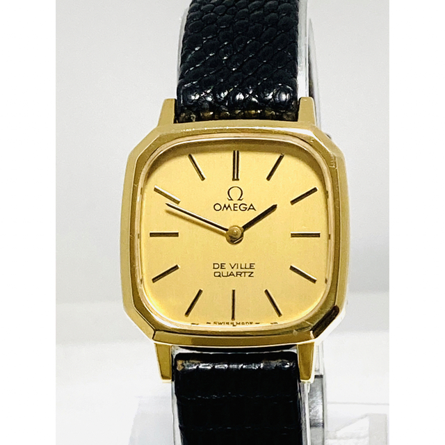 美品! OMEGA オメガ デビル ゴールド 電池新品 純正ベルト