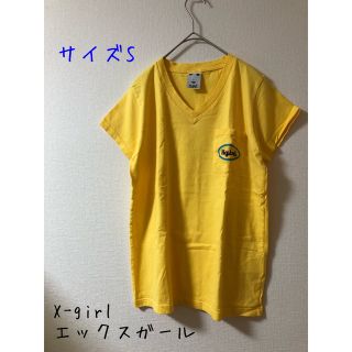 エックスガール(X-girl)のX-girl エックスガール　レディース　VネックロゴTEE 1 黄色(Tシャツ(半袖/袖なし))