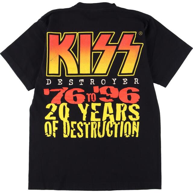 90年代 IDEAL KISS キッス 20 YEARS OF DESTRUCTION 両面プリント バンドTシャツ バンT メンズS ヴィンテージ /eaa319710