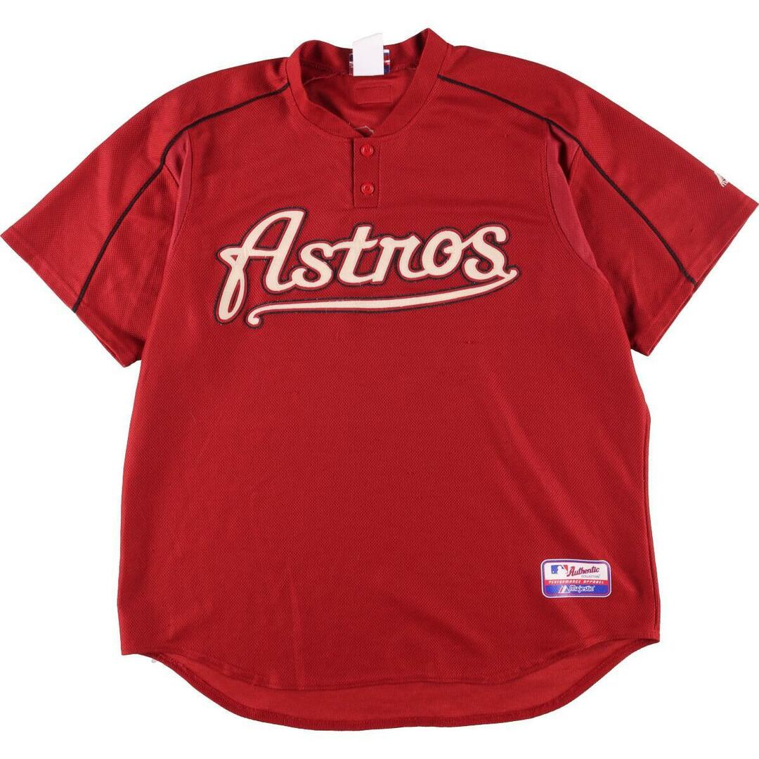 マジェスティック Majestic MLB HOUSTON ASTRONS ヒューストンアストロン ゲームシャツ ベースボールシャツ USA製 メンズXXL /eaa323450