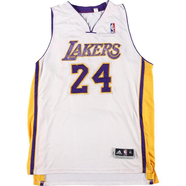 アディダス adidas NBA LOS ANGELES LAKERS ロサンゼルスレイカーズ メッシュ ゲームシャツ レプリカユニフォーム メンズL /eaa323466ホワイト系白色柄