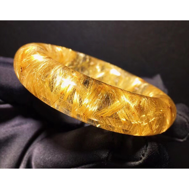 ⭐︎【天然】ゴールド タイチンルチルクォーツ バングル 55.5mm