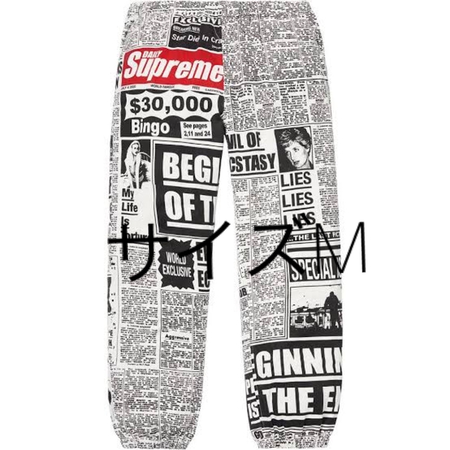 【M】supreme newsprint skate pant スケートパンツ