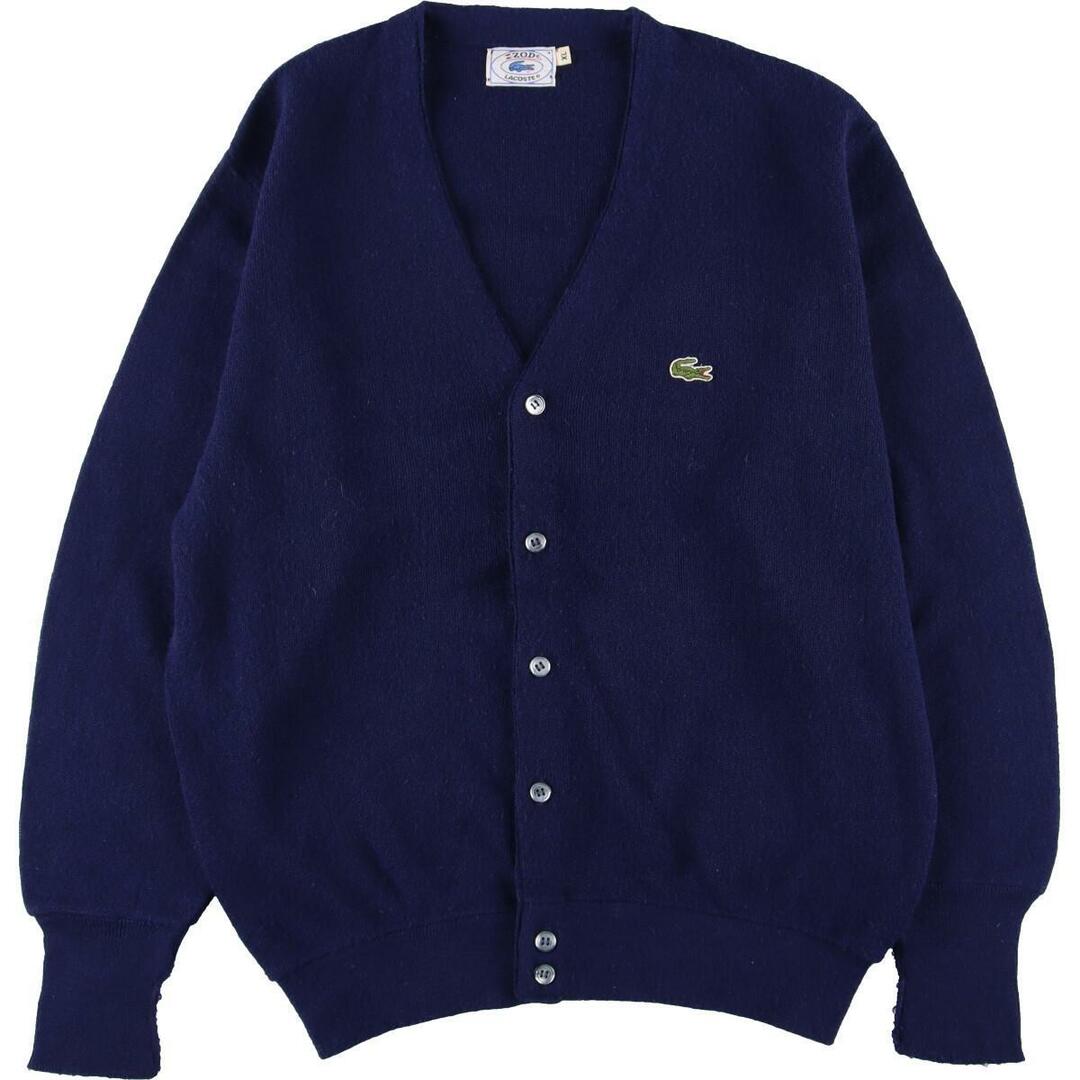 オーロンアクリル100%色70~80年代 ラコステ LACOSTE IZOD アクリルニットカーディガン メンズXL ヴィンテージ /eaa322491