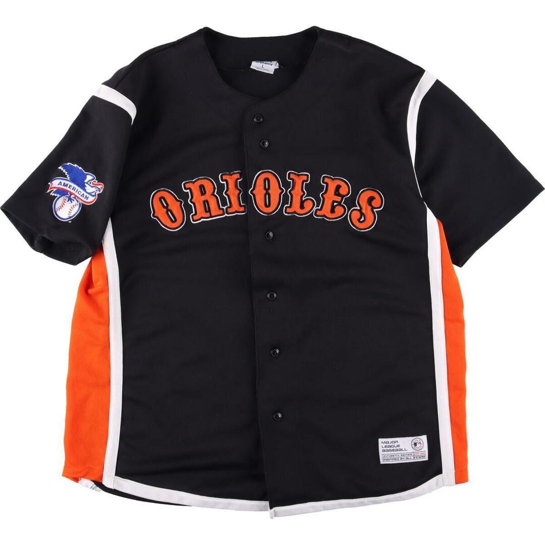 Dynasty MLB BALTIMORE ORIOLES ボルチモアオリオールズ ゲームシャツ ベースボールシャツ メンズXL /eaa323430L着丈