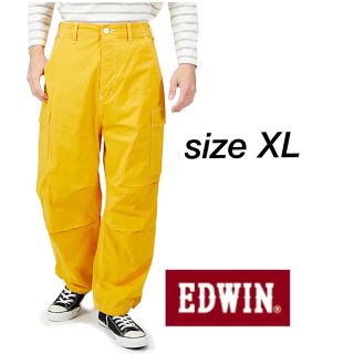 エドウィン(EDWIN)の【EDWIN】 推し色❣️カジュアルパンツ カーゴパンツ イエロー XL(ワークパンツ/カーゴパンツ)