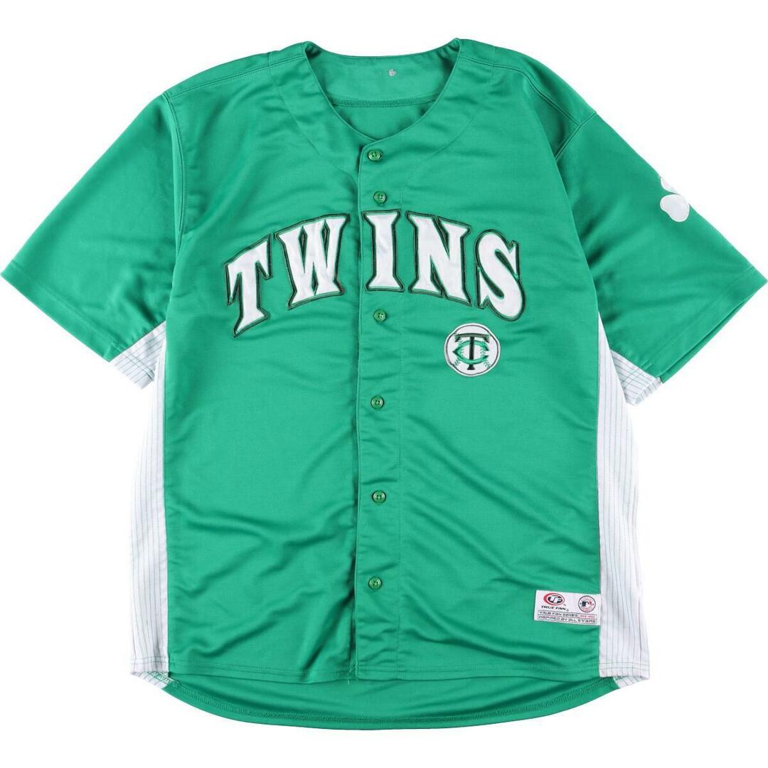 TRUE FAN MLB MINNESOTA TWINS ミネソタツインズ ゲームシャツ ベースボールシャツ メンズXL /eaa321758