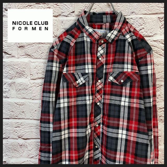 NICOLE CLUB FOR MEN - ニコルクラブフォーメン チェックシャツ メンズ