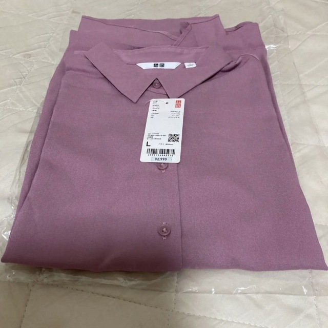 UNIQLO(ユニクロ)の1359様専用　未使用品！UNIQLO レーヨンブラウス　12pink レディースのトップス(シャツ/ブラウス(長袖/七分))の商品写真