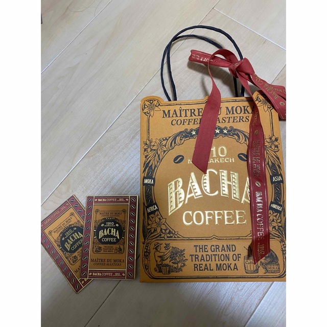 Bacha Coffee 紙袋　リボン　レシート入れ レディースのバッグ(ショップ袋)の商品写真