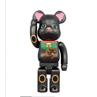 ベアブリック(BE@RBRICK)のBE@RBRICK 招き猫 黒メッキ 発光 400％(フィギュア)