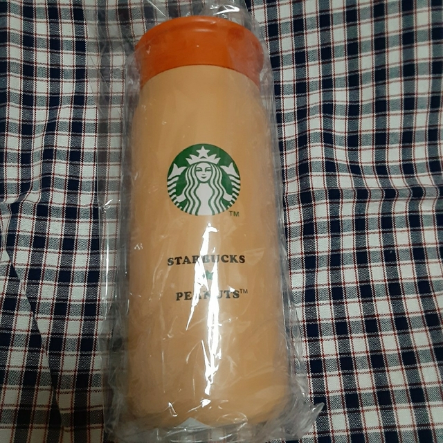 Starbucks(スターバックス)のスタバ　スヌーピー　ステンレスミニボトル　オレンジ　355ml エンタメ/ホビーのフィギュア(ゲームキャラクター)の商品写真