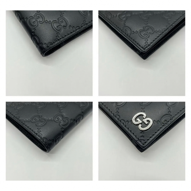 GWセール 超美品 GUCCI グッチ シマ 折り財布 二つ折り ブラック 注目