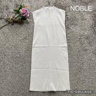 Noble - NOBLE Ry/C ソウバリハイネックスリーブレスニットワンピース