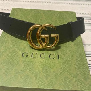 Gucci - GUCCI 75cm 革ベルト シャイニーバックル ダブルGの通販 by