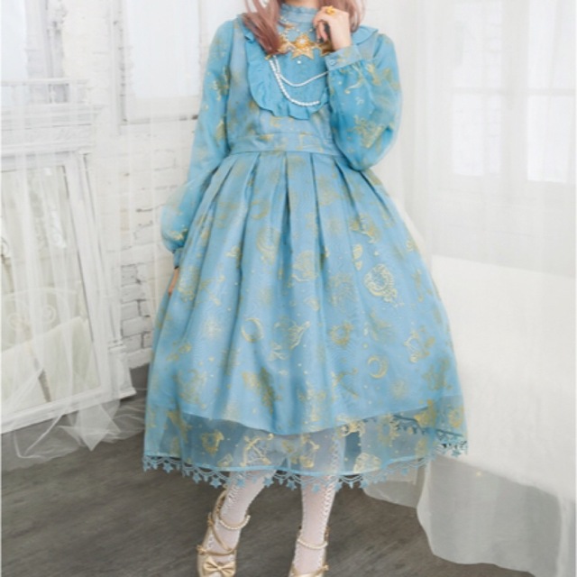 Angelic Pretty(アンジェリックプリティー)のアンジェリックプリティ　ワンピース　星　スター　星座　占い　ロリータファッション レディースのワンピース(ひざ丈ワンピース)の商品写真