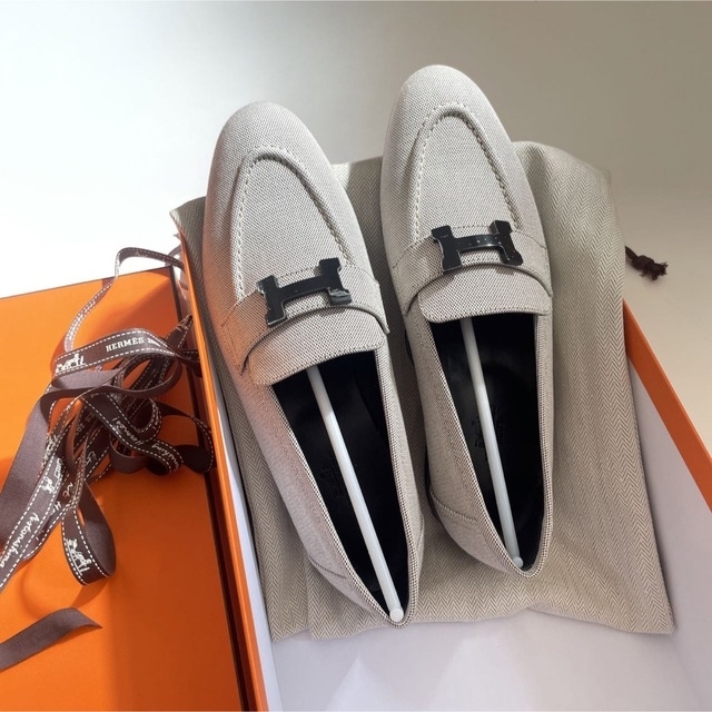 靴/シューズエルメス   HERMES  モカシン《パリ》ローファー 37