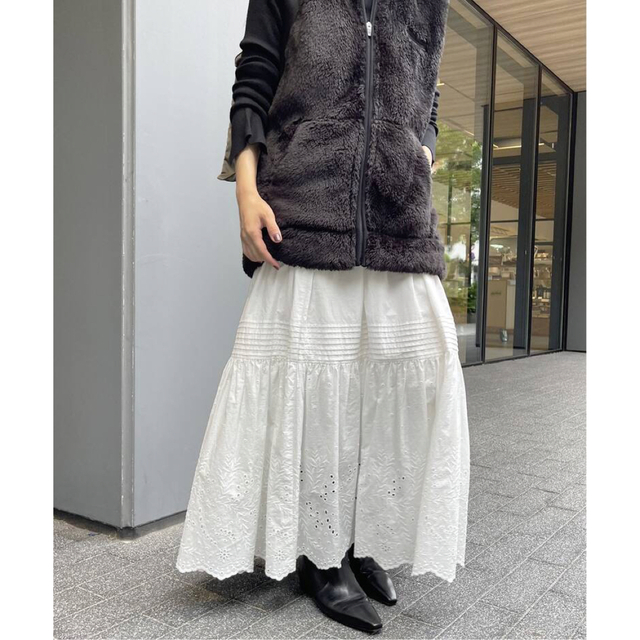SPICK&SPAN 完売エンブロイダリーレーススカート白 当社の www.gold ...