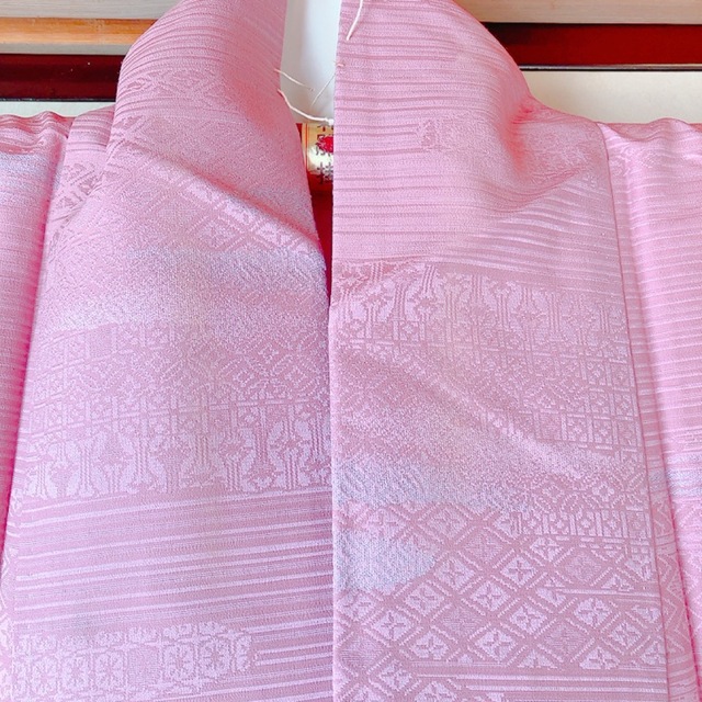 着物  レトロ　材料 リメイク 女性　ピンク　3月まで 5