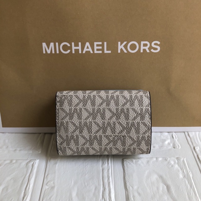 新品 マイケルコース MICHEAL KORS 三つ折り財布 シグネチャーブルー