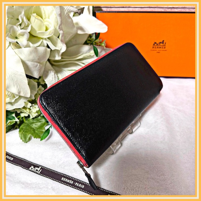 完成品 ☆HERMES☆ エルメス アザップ シルクイン長 財布☆黒