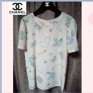 シャネル(CHANEL)のシャネル シルク ブラウス Ｍ ヴィンテージ(シャツ/ブラウス(半袖/袖なし))