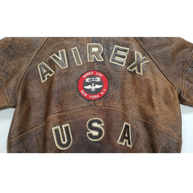 AVIREX レザー スタジャン 革ジャン 【日本サイズでL~XL】表記S 誠実