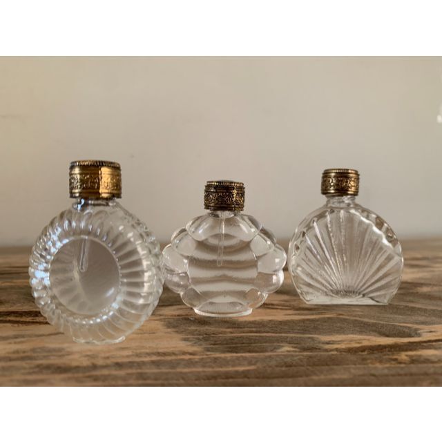 イタリア製 小さなガラス香水瓶3個 未使用 ヴィンテージ