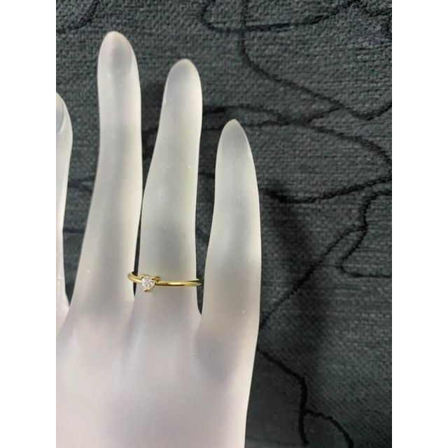 （1062）12号　ゴールドハートリング一粒スワロ可憐な細リング　指輪 レディースのアクセサリー(リング(指輪))の商品写真