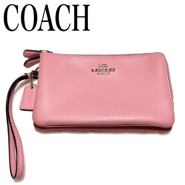 COACH コーチ ダブルコーナージップ　リスレットポーチ