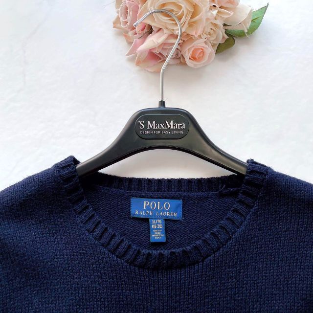 【希少】ポロラルフローレン ポロベア ニットセーター ロゴ刺繍 ネイビー XL 【希少】ポロラルフローレン ポロベア ニットセーター ロゴ刺繍 ネイビー XL