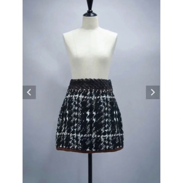 eimy istoire(エイミーイストワール)のsheller美品❣️チェック　ツイード　ニットスカート レディースのスカート(ミニスカート)の商品写真