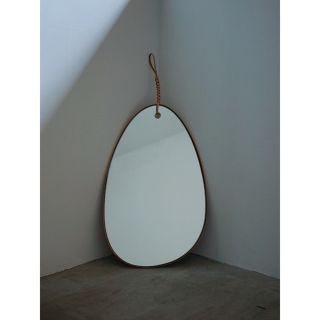 ACTUS - ZARA HOME 壁掛け 鏡 ウォールミラー ベルト付きレザー鏡の
