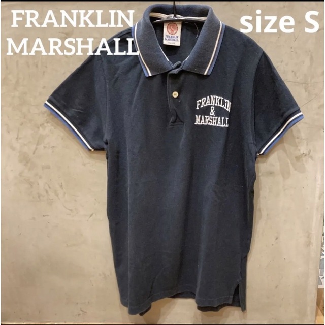 FRANKLIN&MARSHALL(フランクリンアンドマーシャル)の美品送料込み　フランクリンマーシャル　ポロシャツ　ネイビー　S メンズのトップス(ポロシャツ)の商品写真