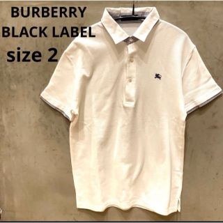 バーバリーブラックレーベル(BURBERRY BLACK LABEL)の美品送料込み　バーバリーブラックレーベル　半袖ポロシャツ　ホワイト　2(ポロシャツ)