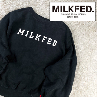 ミルクフェド(MILKFED.)のミルクフェド スウェット ブラック FREE プリント ロゴ(トレーナー/スウェット)