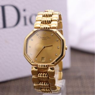 暖色系 正規品【新品電池】ChristianDior 45.154/ダイヤ11P 美品