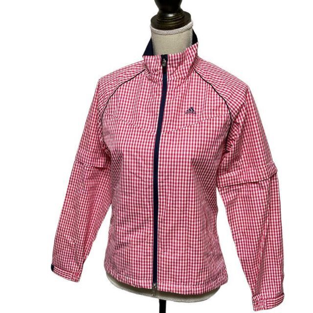 【GOLFウェア】adidas セットアップ 上下セット 帽子 収納袋 ピンク