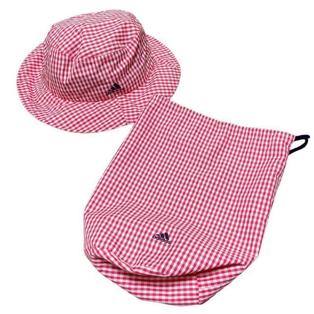 【GOLFウェア】adidas セットアップ 上下セット 帽子 収納袋 ピンク