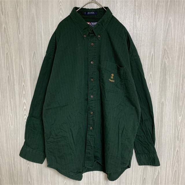 CHAPS(チャップス)のチャップス ラルフローレン 長袖BDシャツヘリンボーン刺繍ロゴアースカラー90s メンズのトップス(シャツ)の商品写真